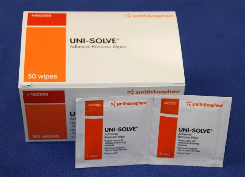 Smith & Nephew 402300 Uni-Solve Adhesive Remover - wipes, Box of 50 wipes