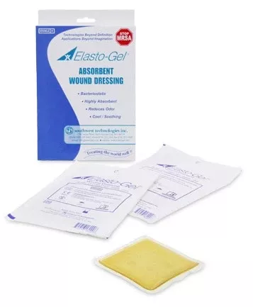 Southwest Technologies DR8500 Elasto-Gel Hydrogel Occlusive Dressing - 5" x 5", Box of 5 dressings