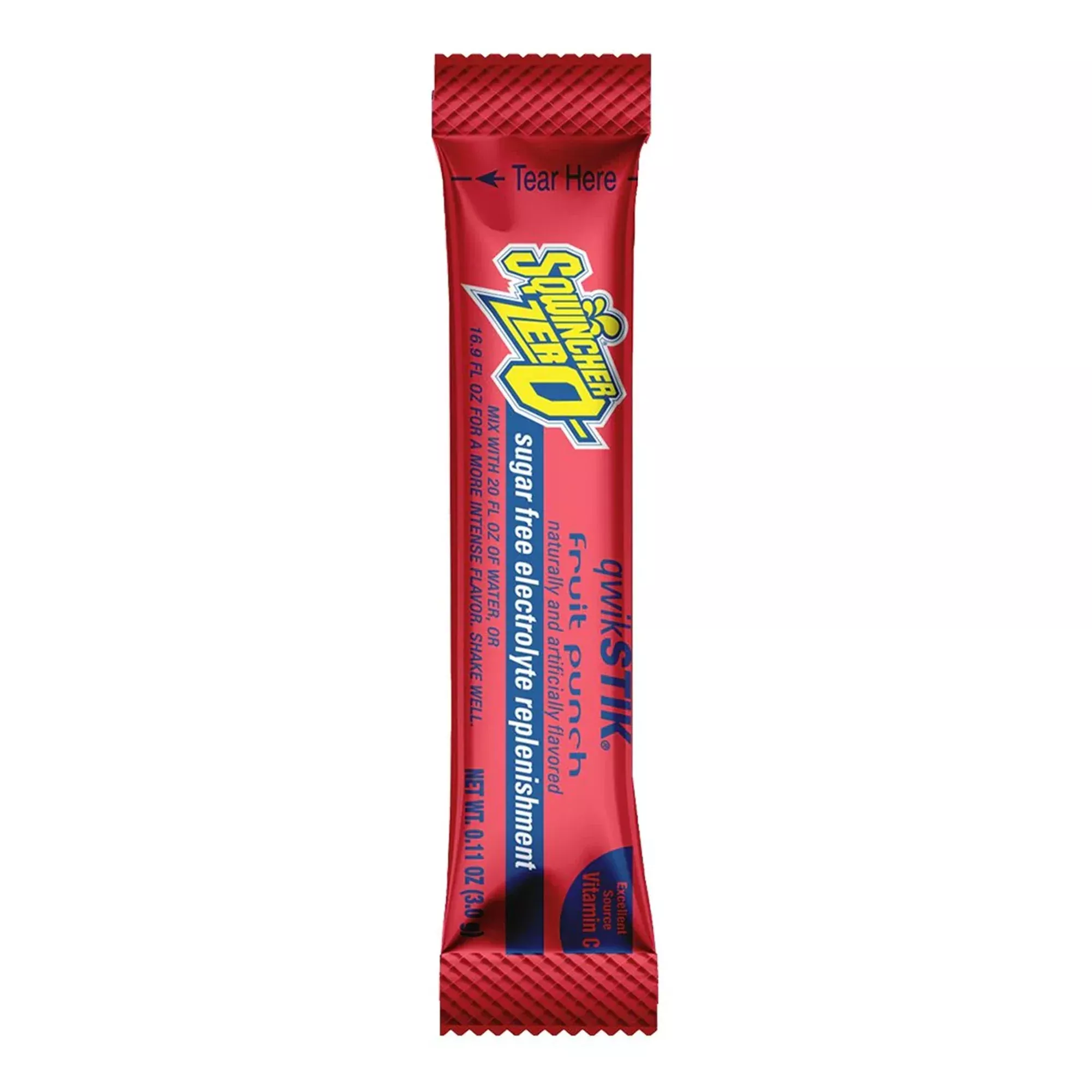 Sqwincher Quik Stik Zero Fruit Punch Electrolyte Replenishment Drink Mix