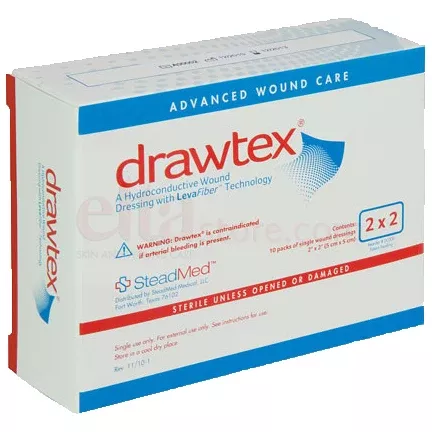 Steadmed 00300 Drawtex Hydroconductive Wound Dressing - 2" x 2", Box of 10 dressings