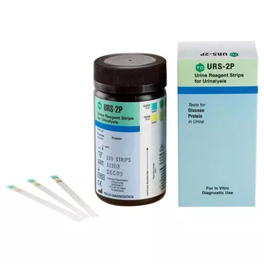 Teco URS-2P-100 - Urine Reagent Strip 2-Parameter Glucose/Protein (100 strips)