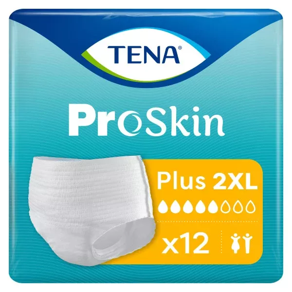 TENA ProSkin Plus Protective Pull-Up Underwear, 2X-Large, 68" - 80"- Pack of 12