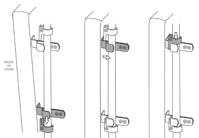 Therafin-50471 Back Hardware, 7/8" w/ 6 Hole Ls & 2 Hole Js w/ Top & Bottom Rail Locks