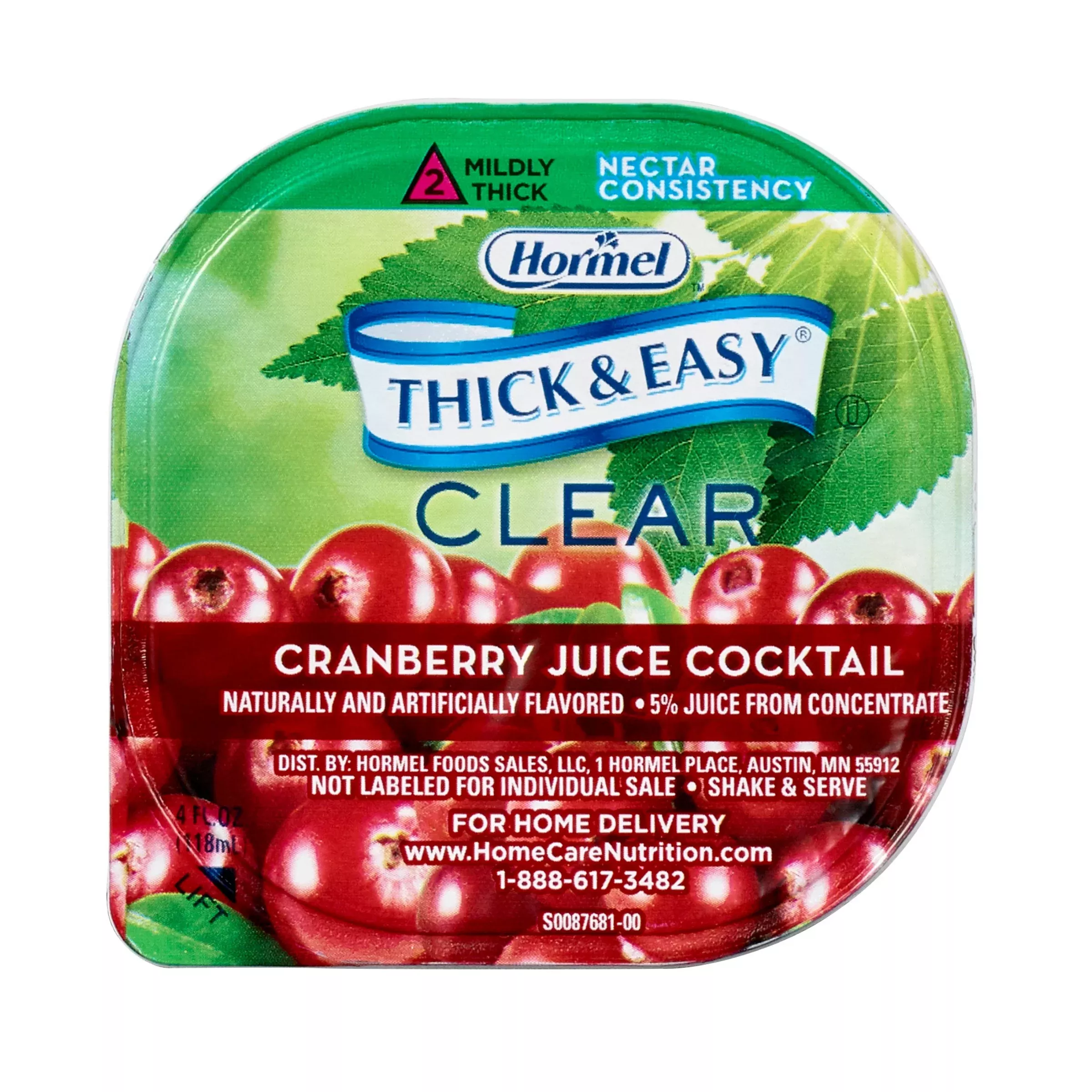 Thick & Easy Nectar Consistency Cranberry Juice Cocktail Thickened Beverage