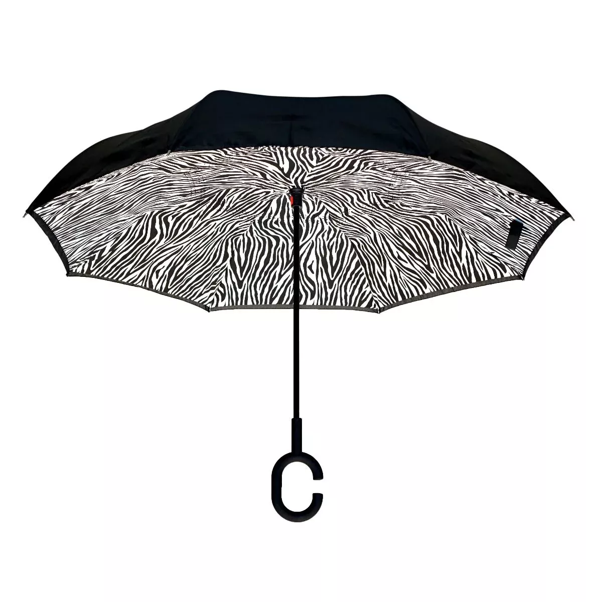 Topsy Turvy Designer Umbrellas - Drip Free Windproof - Black & White Zebra