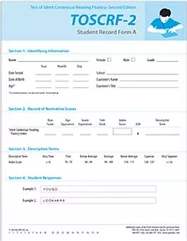TOSCRF-2: Student Record Forms A (100) Donald D. Hammill, J. Lee Wiederholt, Elizabeth A. Allen