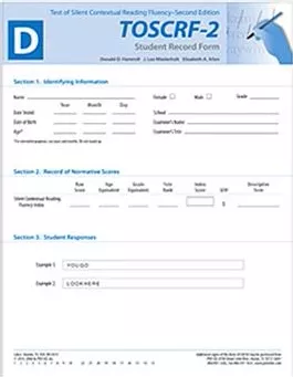 TOSCRF-2: Student Record Forms D (25) Donald D. Hammill, J. Lee Wiederholt, Elizabeth A. Allen