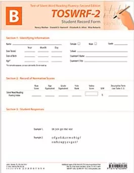 TOSWRF-2: Student Record Forms B (100) Nancy Mather, Donald D. Hammill, Elizabeth A. Allen, Rhia Roberts