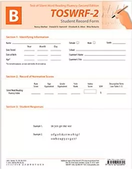 TOSWRF-2: Student Record Forms B (25) Nancy Mather, Donald D. Hammill, Elizabeth A. Allen, Rhia Roberts