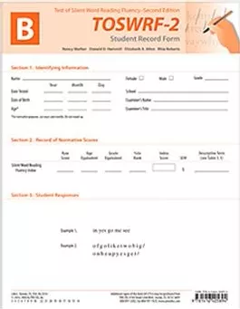 TOSWRF-2: Student Record Forms B (50) Nancy Mather, Donald D. Hammill, Elizabeth A. Allen, Rhia Roberts