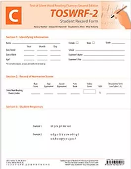 TOSWRF-2: Student Record Forms C (100) Nancy Mather, Donald D. Hammill, Elizabeth A. Allen, Rhia Roberts