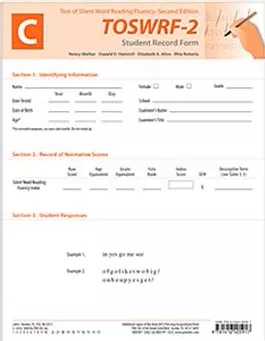 TOSWRF-2: Student Record Forms C (25) Nancy Mather, Donald D. Hammill, Elizabeth A. Allen, Rhia Roberts