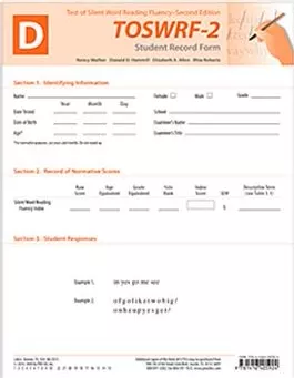 TOSWRF-2: Student Record Forms D (50) Nancy Mather, Donald D. Hammill, Elizabeth A. Allen, Rhia Roberts
