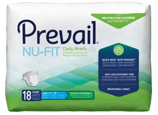 Unisex Adult Brief Prevail Nu-Fit Heavy Absorbency