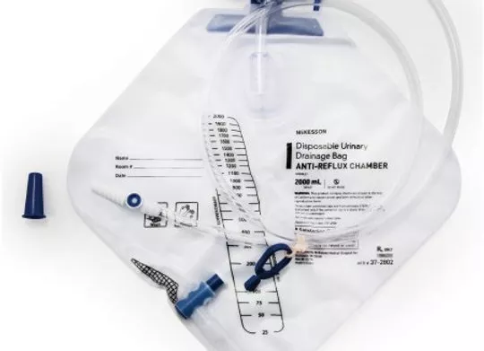 Urinary Drain Bag McKesson Anti-Reflux Valve Sterile 2000 mL Vinyl