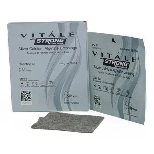 Vitale Strong Silver Calcium Alginate Dressings, 4" X 4"- 1 Each