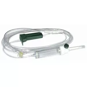Vygon Usa AMS620FC - Administration Set with Universal Spike Drip Chamber 84", 11 mL Priming Volume, Roller Clamp and Rotating Male Luer Lock