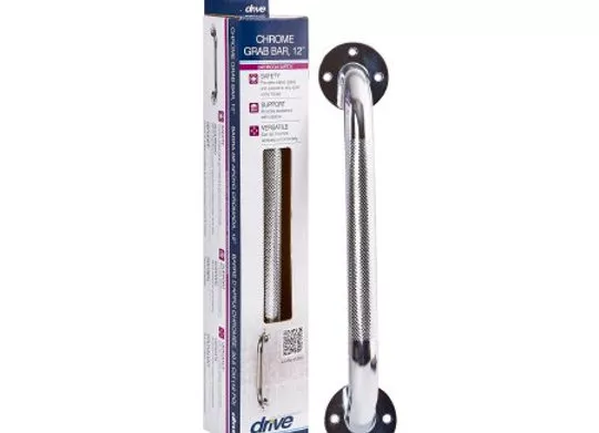 Wall Grab Bar drive™ Chrome Finish Knurled Steel