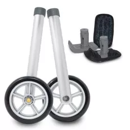 Wheel Attachments, 5-In. Fixed - Universal for Folding Walker Legs