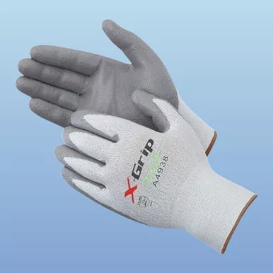 X-Grip Premium Level A2 Cut Resistant Polyurethane Coated Glove, Gray/Gray, 1/pair